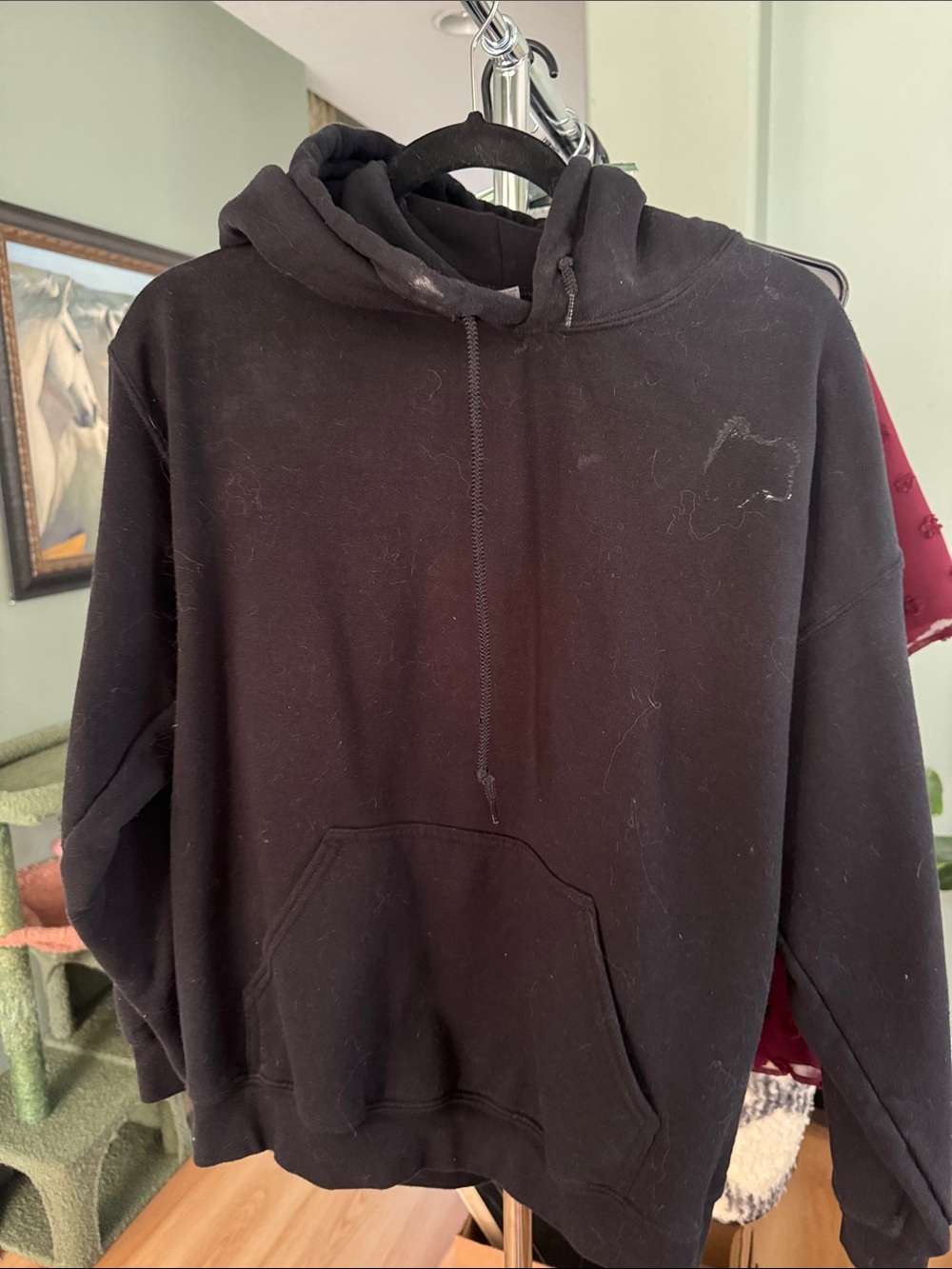 Large Unisex Gildan Black Hoodie Sweatshirt